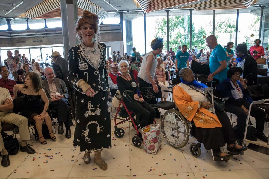 Ida Barr as a pearly queen at event