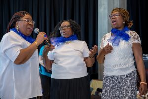 Three elder women choir singers 