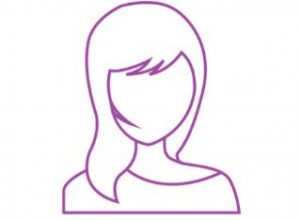 outline of a women in a purple line