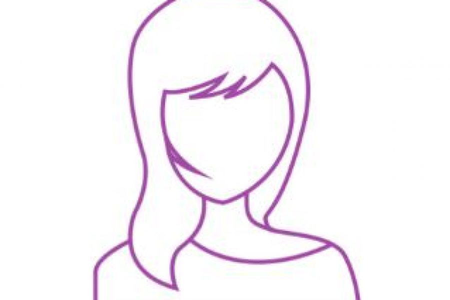 outline of a women in a purple line