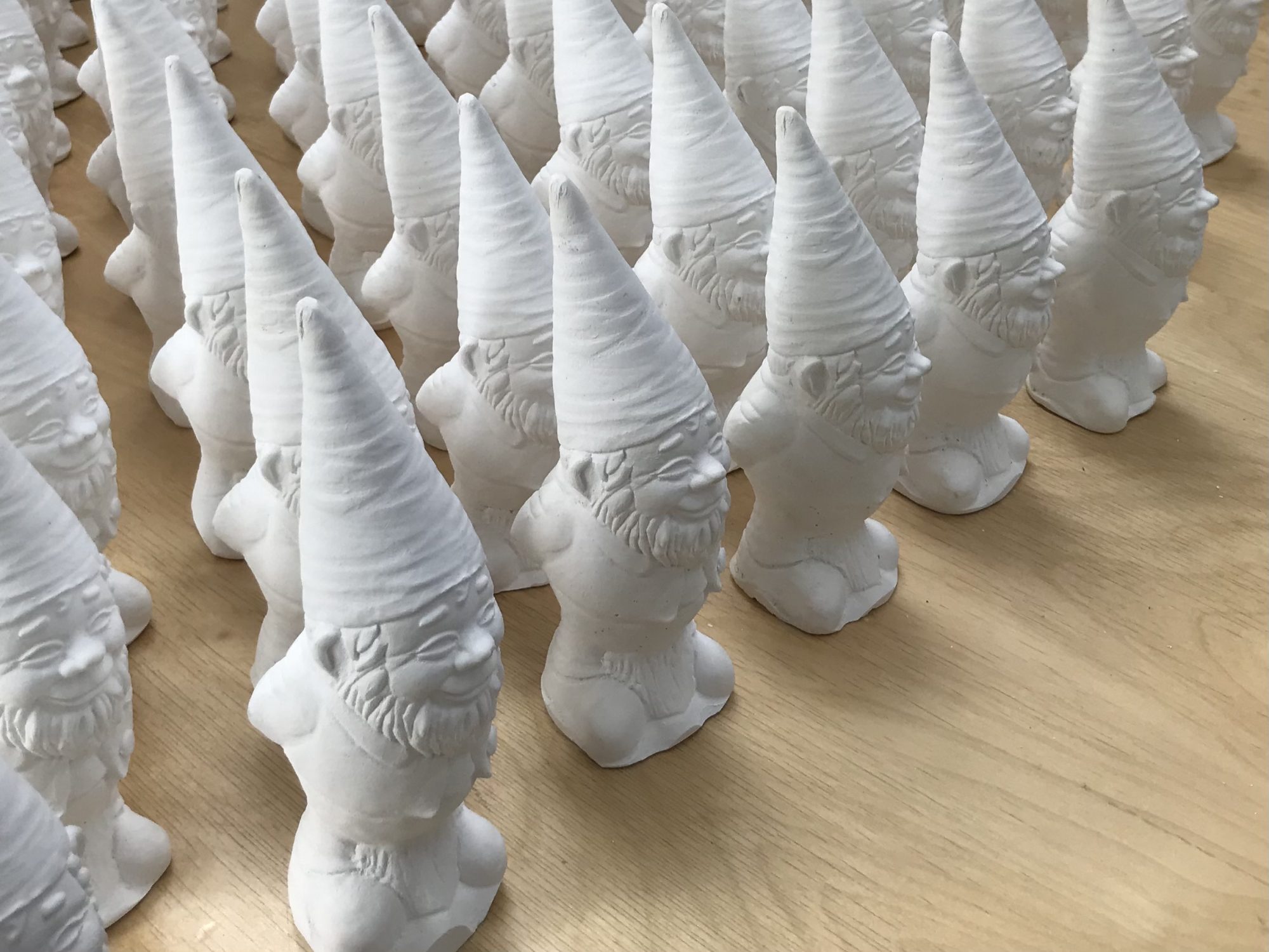 Rows of gnomes