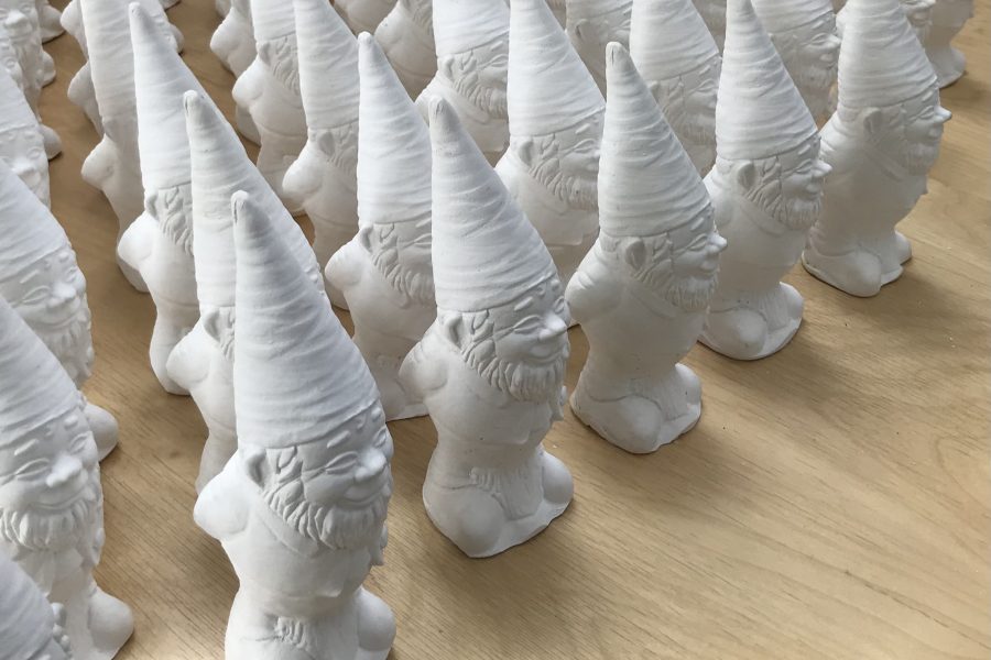 Rows of gnomes