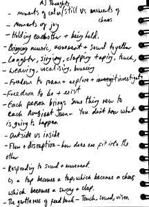 Handwritten thoughts about Ambient Jam