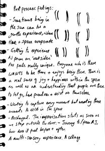 Handwritten thoughts about Ambient Jam